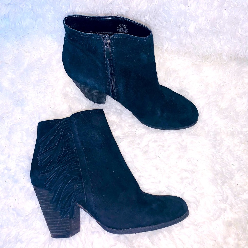 Vince Camuto Hayzee Fringe Suede Ankle Booties - Picture 1 of 9